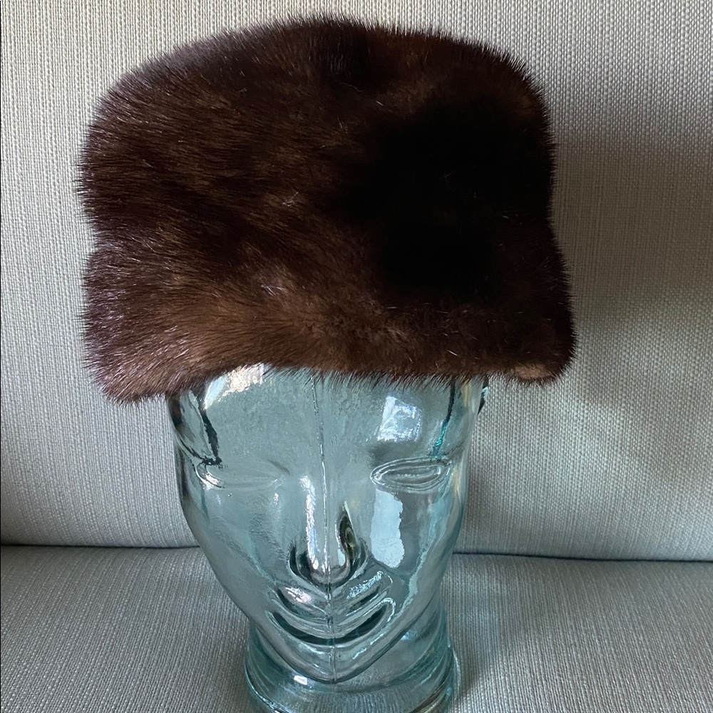 Vintage Mink Pillbox Hat